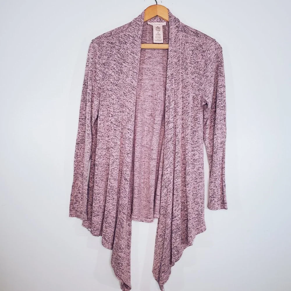 Philosophy Lavender Black Marbled Asymmetrical Cardigan M - Picture 2 of 10